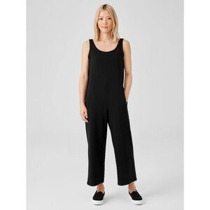 Eileen Fisher Cozy Brushed Terry Hug Jumpsuit Black Sz XXS